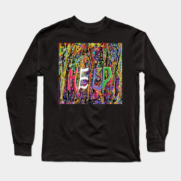 Help Abstract Long Sleeve T-Shirt by DeniseMorgan